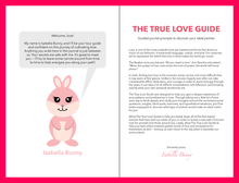 The True Love Guide is a guided journal that helps you discover your ideal partner; including 100+ journal questions, insights, infographics, & more. More romance, less heartbreak; more happy marriages, less stressful divorces.
